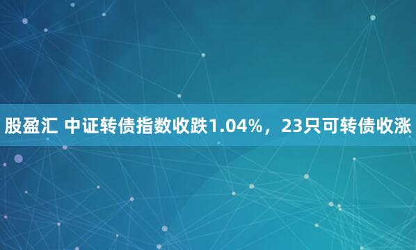 股盈汇 中证转债指数收跌1.04%，23只可转债收涨
